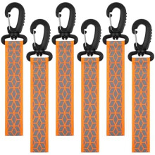 6 PCS Green Reflective Straps for Backpacks, Bikes, Keys – Glow-in-Dark Safety Pendants for Cycling, Walking, Running, Camping – Compatible with