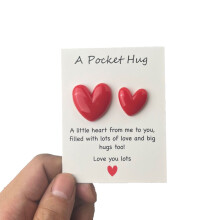 Pocket Heart For Women Pocket Hug Heart With Card Thinking of You For Women Portable Little Heart Pocket Good Luck Keepsake For Mothers Day Birthday