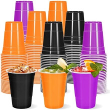 60 stk. 16oz plastfestkopper – rosa, oransje, knallrosa