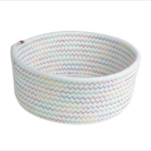 Small Woven Basket with Handle – Cute Cotton Storage Bin for Bathroom, Living Room, Bedroom (Compatible with Home Decor)