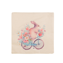 Fodera per cuscino con coniglietto pasquale, elemento decorativo per il soggiorno.