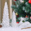 Kerstboom en rendierset van witte hars, 3-delig 1