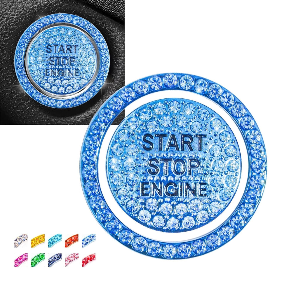 Bling Rhinestone Engine Start/Stop Button Cover With Crystal Ring Â Compatible With Push Start Cars (2Pcs, ) Red 9152228461550