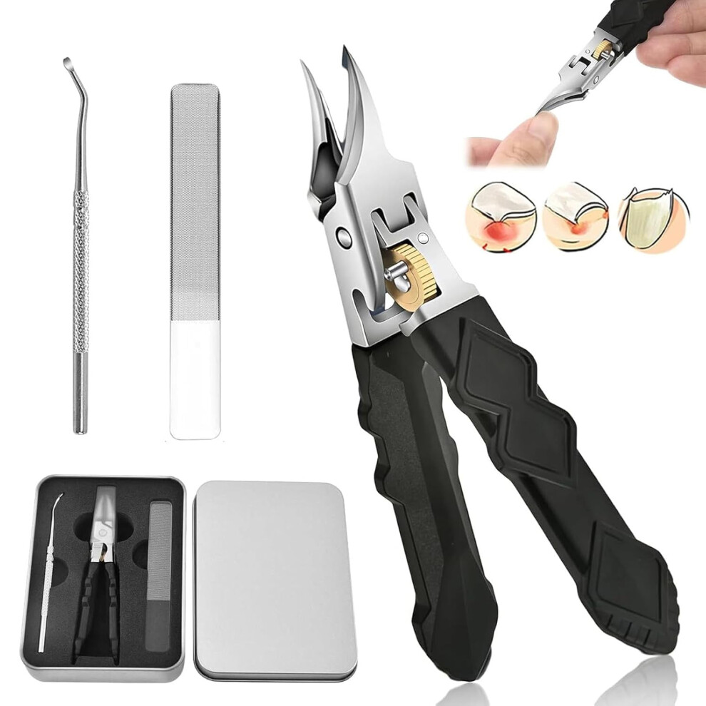 Wide-Jaw Slanted Nail Clippers 25 Angle 180 Opening