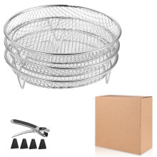 Stackable Stainless Steel Dehydrator Racks Set (7.8") for 4.2QT–5.8QT Air Fryers, Oven, Pressure Cooker | Compatible with Most Models