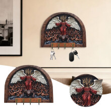 Wooden Key Rack with Shelf, Wall-Mounted Entryway Organizer for Keys, Mail, Leash & Hat – Compatible with Standard Walls