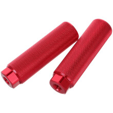 Universal 2pcs Red 6061 Aluminum Cycling Foot Pegs Rocket Shape Anti Slip for Mountain Bikes