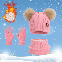 Kids Winter Scarf Hat And Soft Thermal Knitted Warm Fleece Lined For Boys And Girls Cold Weather