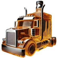 ACDANC Semi-Truck Whiskey Decanter Bottle – Glass Car-Shaped Liquor Bottle with Cap, Funny Bar Decor & Truck Driver Gift