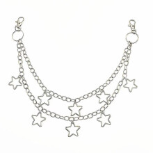 Punk Metal Star Pendant Náhrdelník Multifunkční Pentagram Řetízek na Kalhoty M6W5
