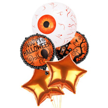 Ensemble de 5 ballons en aluminium pour fête d'Halloween - Décorations de fête - Ballons festifs