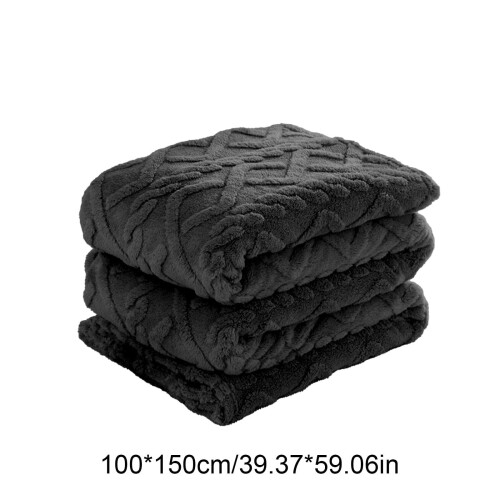 Polyester Nylon Throw Blanket 150 x 100 cm Dark Grey 1 Piece 2