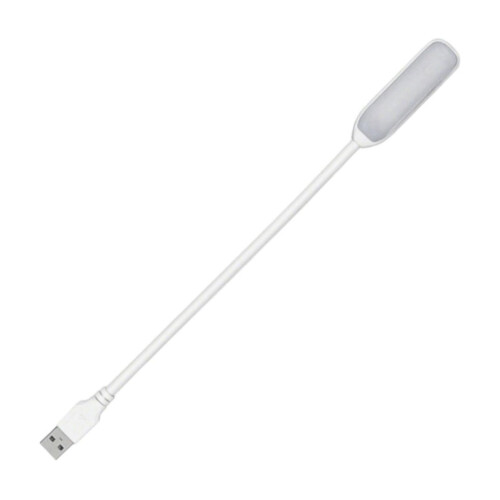 Lâmpada de leitura USB flexível e compacta para laptop, com luz LED regulável, ideal para casa e escritório.