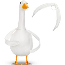 Ailes d'oie blanches articulées pour oie de porche, pelouse ou jardin de 58 à 71 cm (2 pièces, bord plat)
