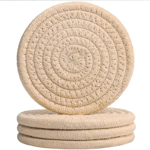 Bomullsunderlägg Boho Neutral 4-pack Ljus Khaki