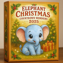 Calendrier de l'Avent 2025 Éléphant – Feuille 2D, fantaisie et durable, cadeau de Noël réutilisable pour les enfants et la famille, compatible