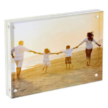 Cadre photo en acrylique 20 x 25 cm – Support transparent pour collage de photos de famille, bureau, table d'appoint et décoration de mariage