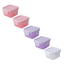 Petits contenants alimentaires avec couvercles et fermeture à clip, bocaux carrés réutilisables pour la préparation des repas, la congélation et