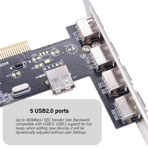 Scheda di espansione USB 2.0, adattatore a 5 porte per computer desktop 1