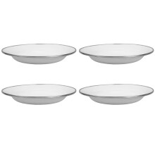 Ensemble de 4 assiettes émaillées vintage pour servir desserts et en-cas, style rustique