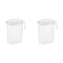 Lot de 2 pichets en plastique transparent de 1 gallon avec couvercle et poignée, bouteille pour réfrigérateur pour thé glacé/eau, compatible