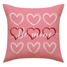 Housse de coussin Saint-Valentin en lin avec fermeture éclair invisible, idéale pour la décoration intérieure et extérieure. Convient aux