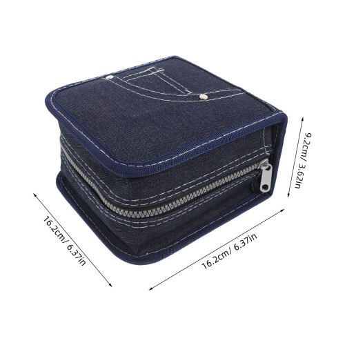 MultiPurpose Denim CD Frame Display Case for CDs DVDs with Large Capacity Stylish Design 60 Capacity 1