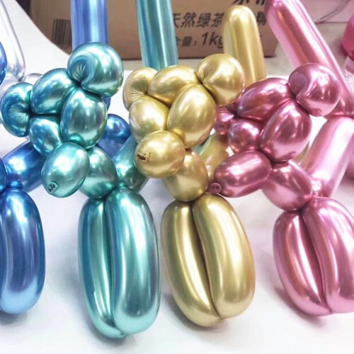 Pachet de 100 de baloane lungi multicolore 1