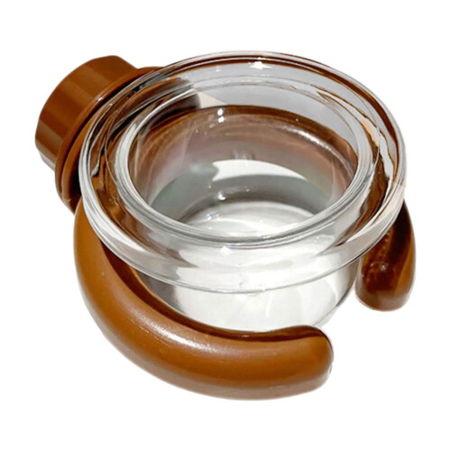 Clear bird feeding cup with clamp for parrots and small