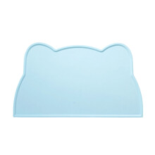 Non-Slip And Waterproof Cat Food Mat | Silicone Pet Feeding Mat | Tray Mat For Dog Water Bowl (17.32''x9.45'') Sky Blue