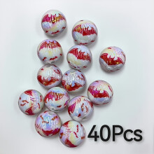 40 Stück Halloween-Acrylperlen, 16 mm, Kürbis- und Fledermausformen