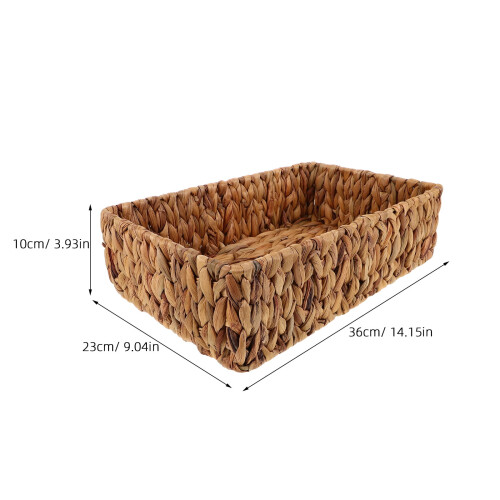 Brown Woven Hyacinth Storage Basket for Bathroom Organization 1