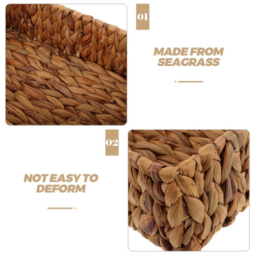 Brown Woven Hyacinth Storage Basket for Bathroom Organization 2