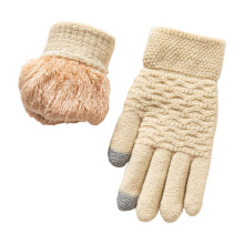 Gants convertibles en maille pour femmes avec embouts tactiles