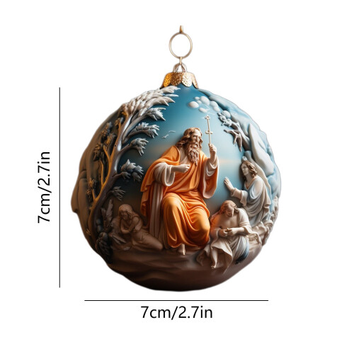 Kerststalornament 3D Acryl 4-pack 2