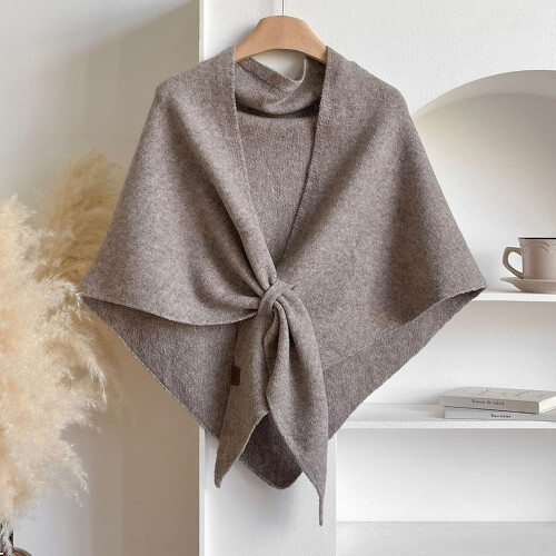 Effen gebreide pashmina sjaal voor dames (1 stuk) 1