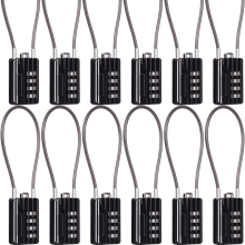 12-Piece Resettable 4-Digit Travel Lock Set w/ Anti-Cut Steel Cable – Compatible with Suitcases, Backpacks, Gym Lockers