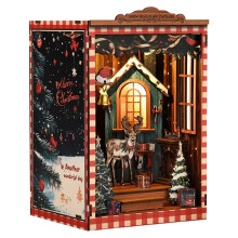 Book Nook Kit: 3D Wooden Puzzle Bookshelf Decor, Bookend Insert for Adults & Teens – Compatible with Classical Book Collection Room