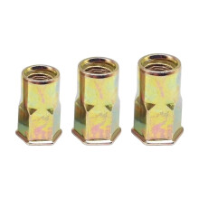 300pcs M4 M5 M6 Half Hex Flat Head Though Hole Rivet Nut Assortment Kit, Zinc-plated Carbon Steel Half Hexagon Thread Insert