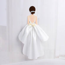 520 Valentine's Day Cake Topper: Wedding Dress Cupcake Topper, Silk Skirt Girl Figure – Birthday, Mother's Day, Party Decor (Version B)