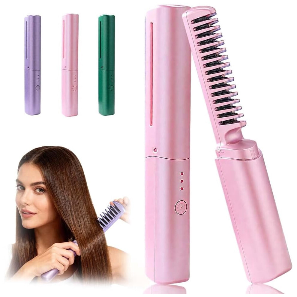 Ceramic hairdressing comb cordless with 3 heat levels