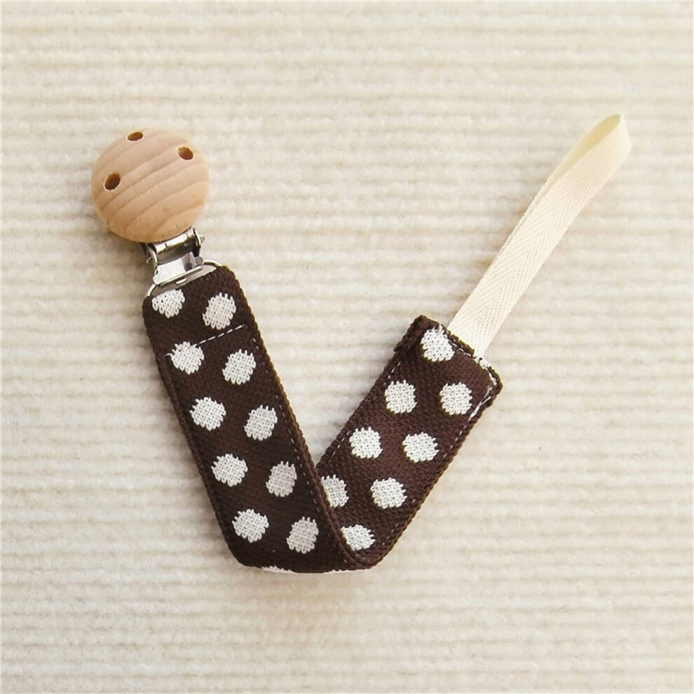 Embroidered Baby Embroidered Pacifier Chain Baby Teether Small Toys Anti-falling Chain Beech Wood Pacifier Clip Lanyard