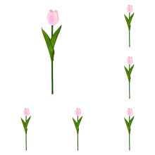 Tulipes artificielles Real Touch, lot de 20 tulipes en polyuréthane (PU), 34 cm, rose clair – pour la fête des mères, les mariages, Pâques, la