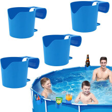 4-Pack ABS Plastic Pool Cup Holders Swimming Pool Beverage & Beer Glass Hangers Above Ground Pool Accessories for Drinks & Sunglasses