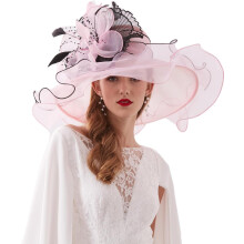 Női organza templomi Kentucky Derby fascinátor menyasszonyi teaparti esküvői kalap