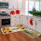 Kitchen Runner Rug Set Yellow Sunflower 2-Piece 1