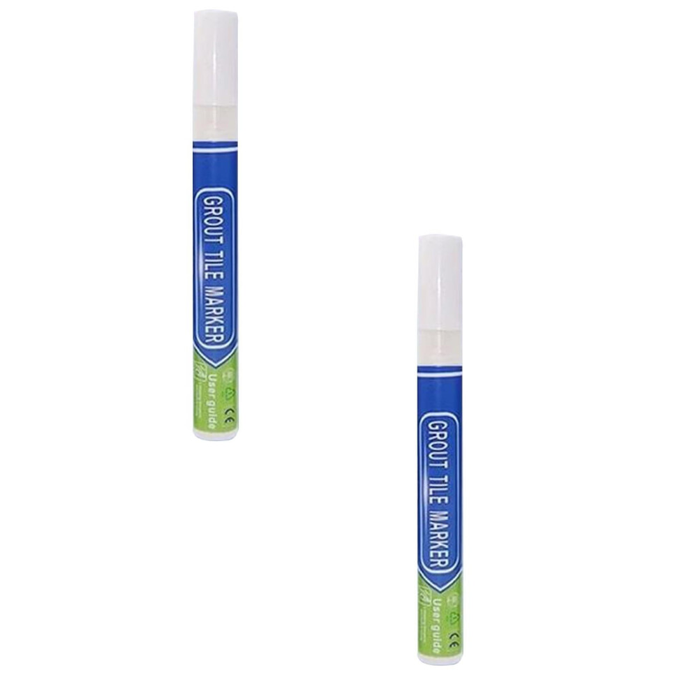 2Pcs Tile Beauty Styling Pens, Waterproof Grout Colorant & Sealer Pens Â Narrow 2Mm, Multiple Colors (White), Compatible With Tile 9083649299432