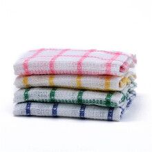 Waffle Weave Kitchen Towels 4-Pack, 13.7"x13.7", Absorbent Cotton Dish Rags, Lint-Free & Quick-Dry, Restaurant-Grade, Gingham Design