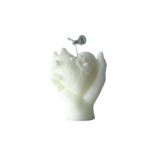 Hand & Herz Aromakerze in anatomischer Herzform (1 Stück)
