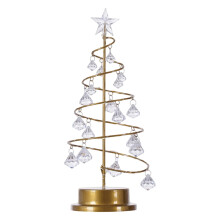 13" Battery/USB Spiral Christmas Tree Lava Lamp with Star Topper – Xmas Decor for Home & Bedroom